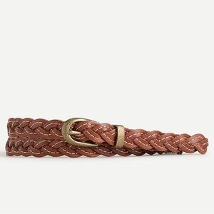 J Crew leather braided skinny belt
